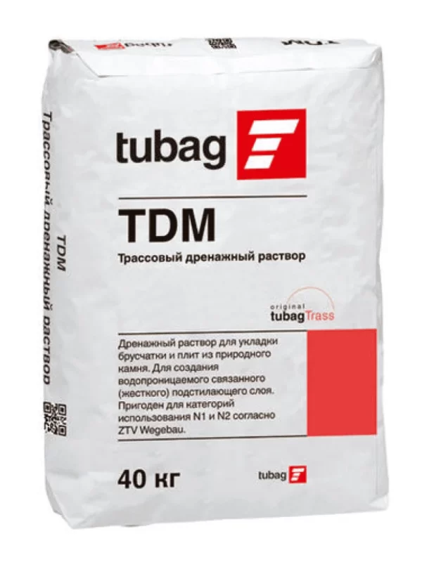 TDM трассовый дренажный раствор quick-mix tubag, 40 кг
